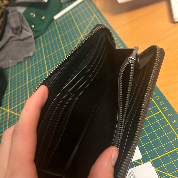 Coach monogram leather and canvas accordion wallet in black and grey - Picture 7 of 9